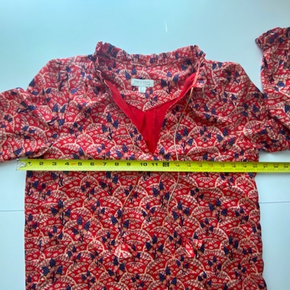 See U Soon Midi Floral Long Sleeve Dress Ruffle Collar Sleeves Size M - Picture 10 of 14